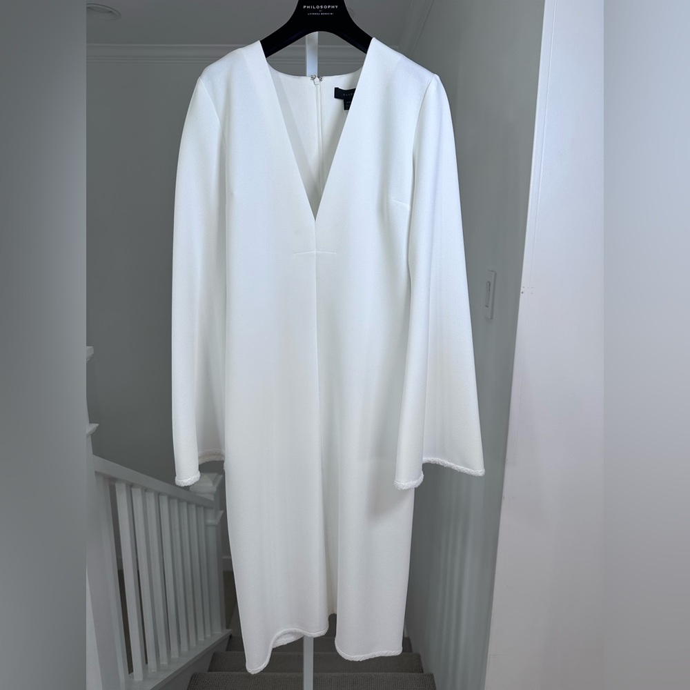 Ellery White Crepe Resort Midi Wide Bell Sleeve Dress NWT M/L $1495 Retail - Picture 6 of 15